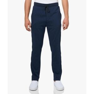 NWT Karl Lagerfeld‎ Pinstripe Track Jogger Pants  Gym Sport Navy Size Medium